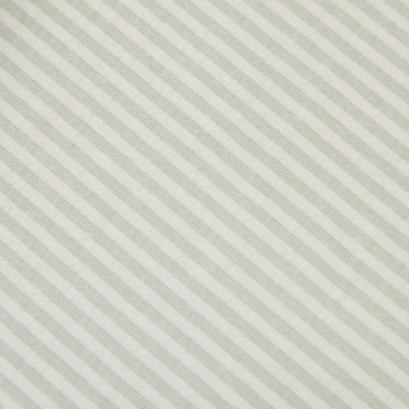  Organic Cotton Jersey Green Stripe Fitted Sheet Pack of 2