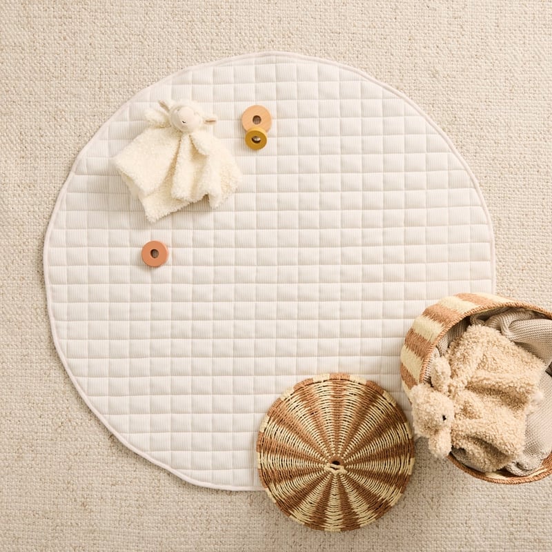 Organic Cotton Natural Stripe Jersey Baby Play Mat