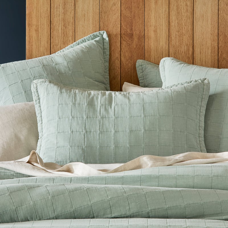 Mosman Eucalyptus Quilted Pillowcase