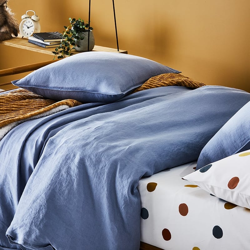 Vintage Washed Linen Denim Quilt Cover Set