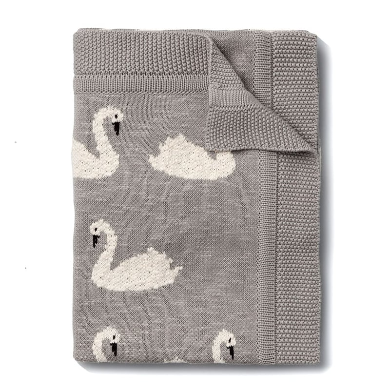 Animal Knitted Blanket Swan