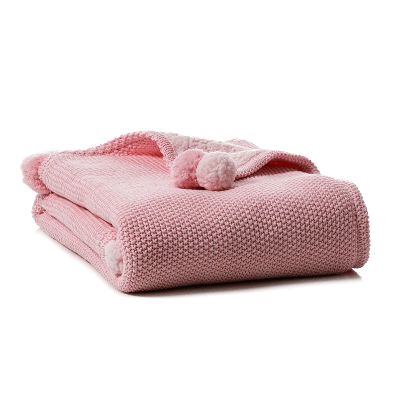 Mini Moss Stitch Pink Baby Blanket