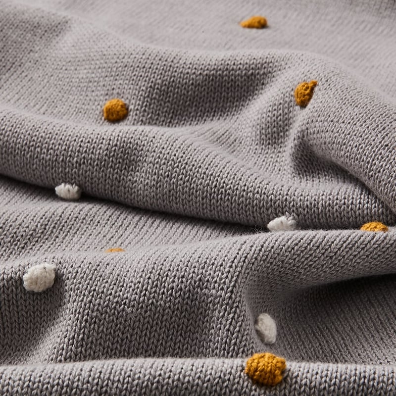 Marley Organic Cotton Grey & Mustard Blanket 