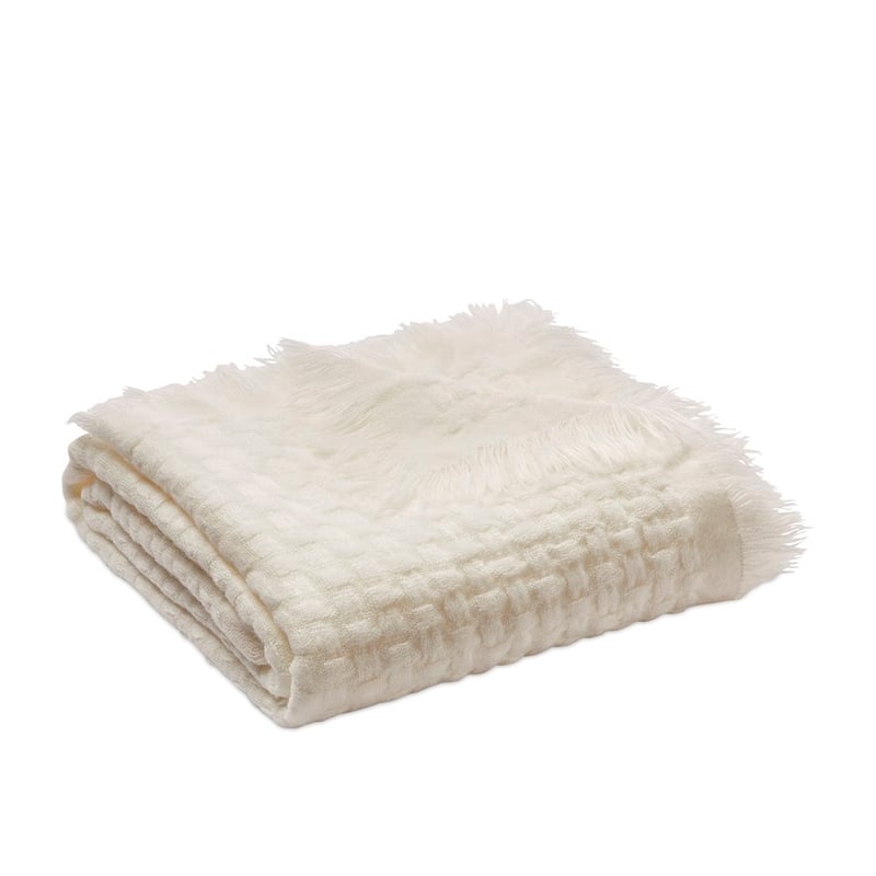 Brady White Baby Blanket 