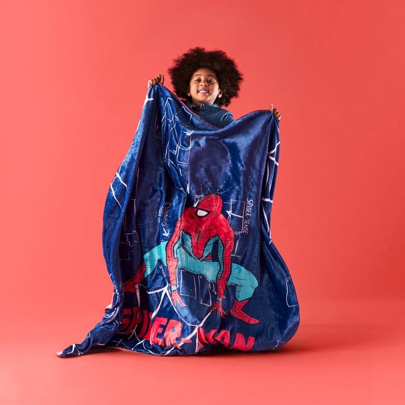 Marvel Spider-Man Blue Spider Sense Fleece Blanket 