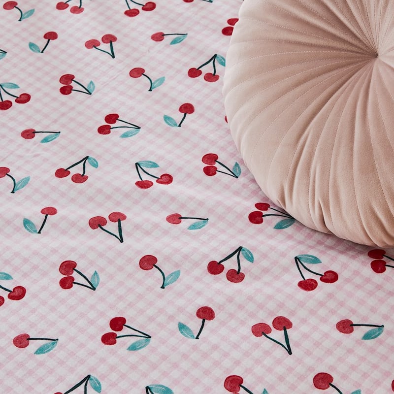 Flannelette Pink Sweet Cherry Sheet Set