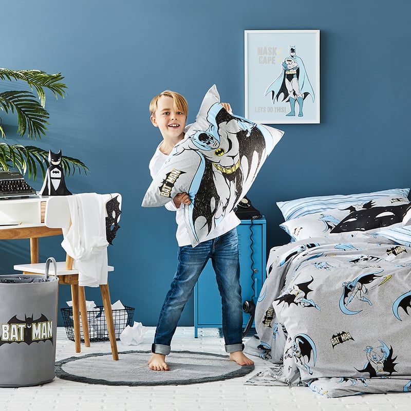 Batman Figure Text Pillowcase  