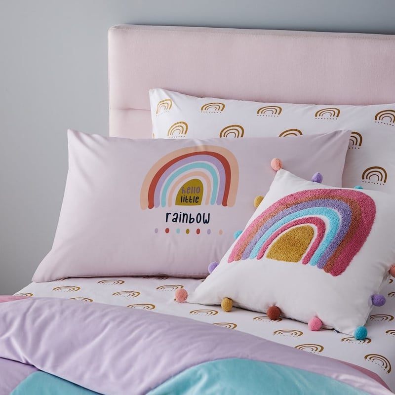 Co-ordinating Hello Little Rainbow Pillowcase