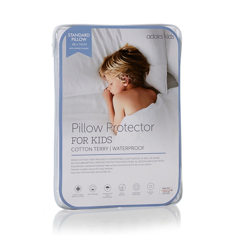 Kids Cotton Terry Waterproof Pillow Protector
