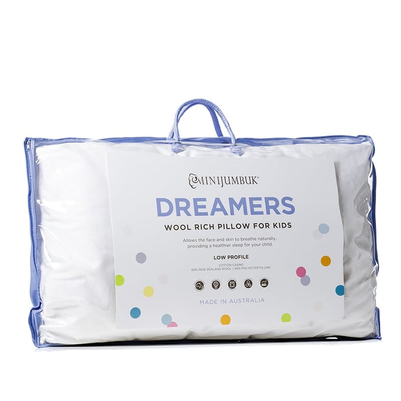 Dreamers Kids New Zealand Wool Rich Low Profile Pillow