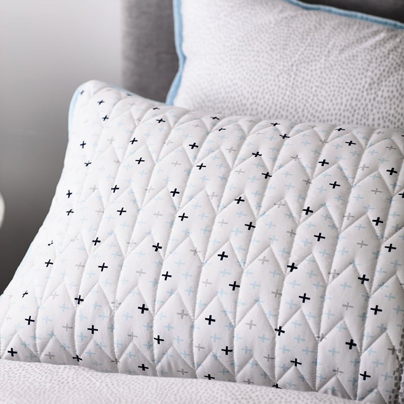 Aspen Quilted Pale Blue Quilt Cover Set