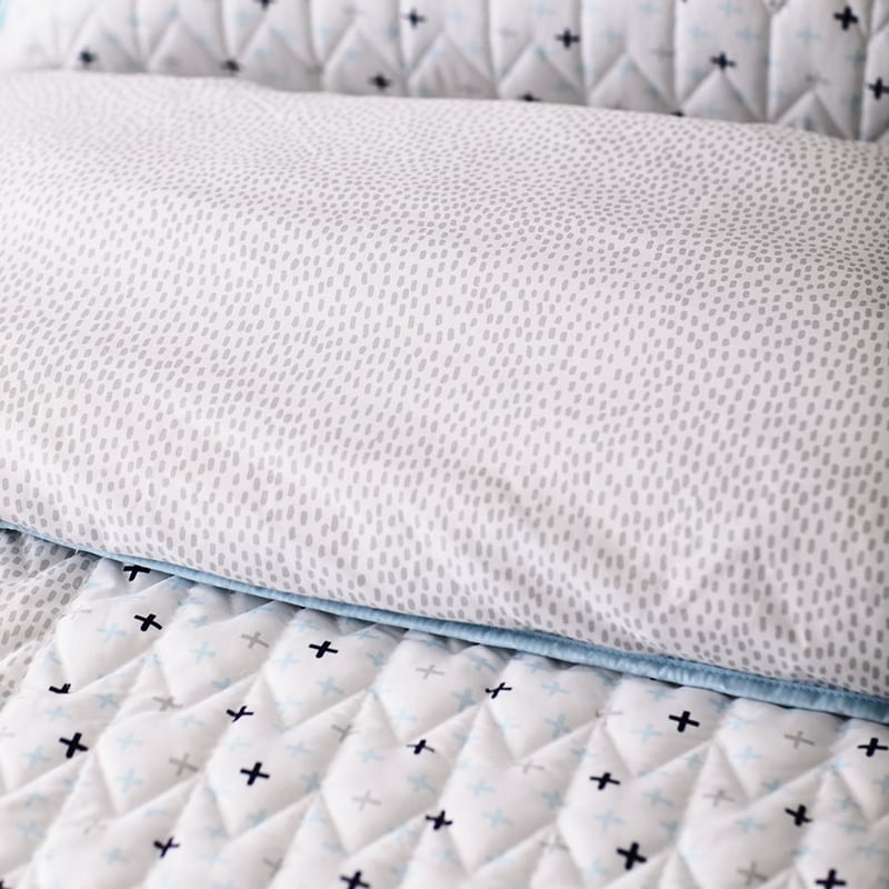 Aspen Quilted Pale Blue Quilt Cover Set