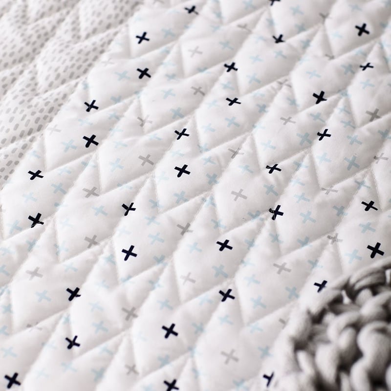 Aspen Quilted Pale Blue Quilt Cover Set