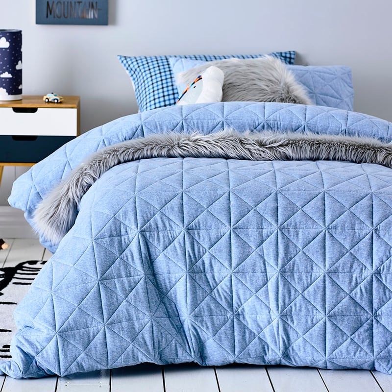 Harvie Jersey Quilt Cover Set Blue