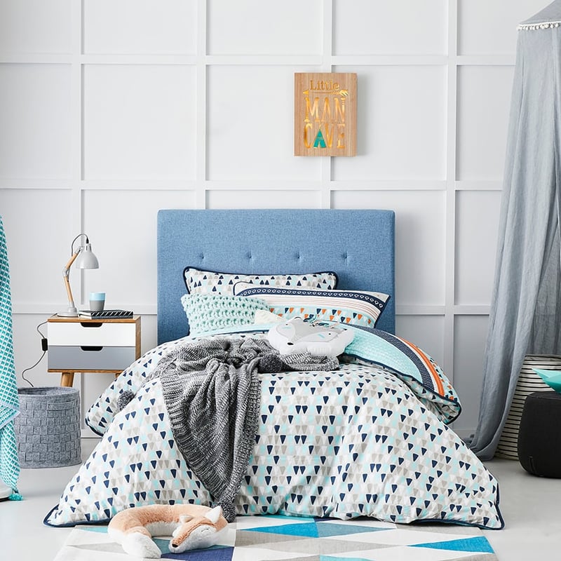 Animal Aztec Quilted   Blue   Quilt Cover Set