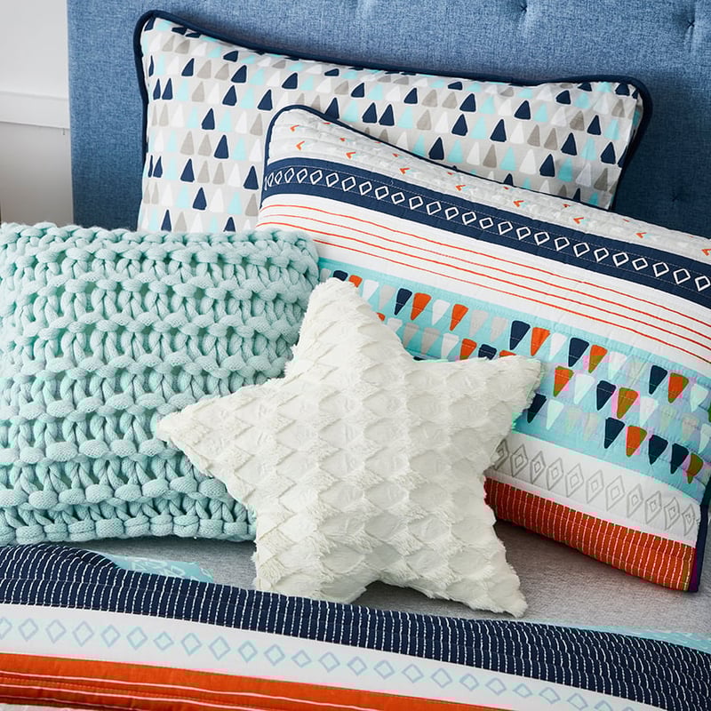 Animal Aztec Quilted   Blue   Quilt Cover Set