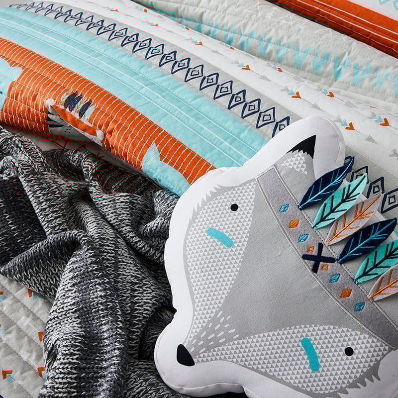 Animal Aztec Quilted   Blue   Quilt Cover Set