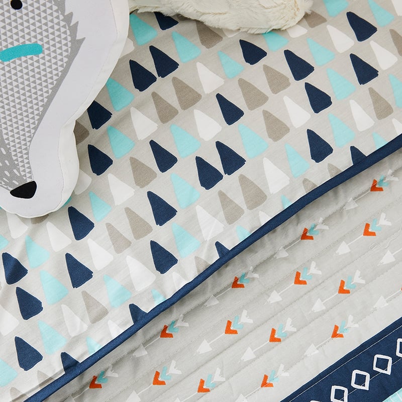 Animal Aztec Quilted   Blue   Quilt Cover Set