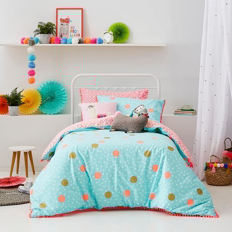 Boho Quilt Cover Set Pink