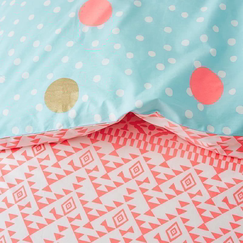 Boho Quilt Cover Set Pink