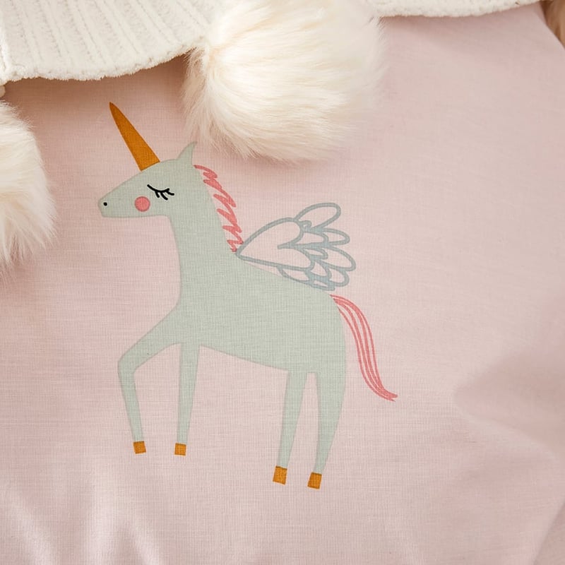 Stonewash Unicorn Quilt Cover Set Pink