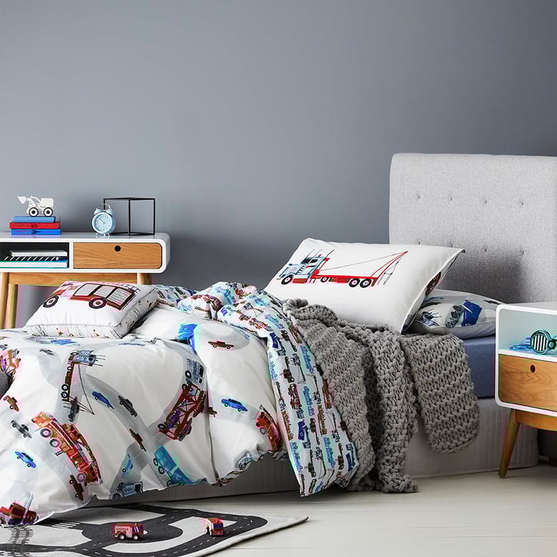 Keep on Truckin Quilt Cover Set Multi