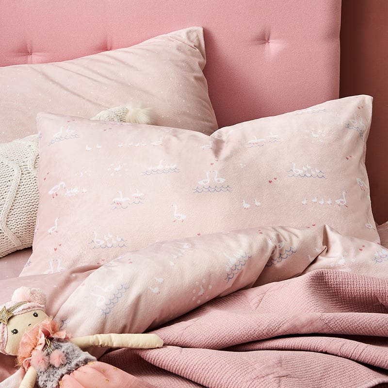 Duckling Super Soft Velour Pink Quilt Cover Set