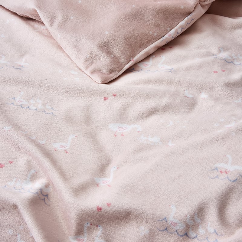 Duckling Super Soft Velour Pink Quilt Cover Set