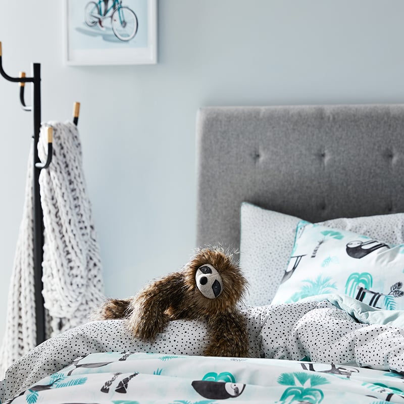 Sleepy Sloth Mint Quilt Cover Set