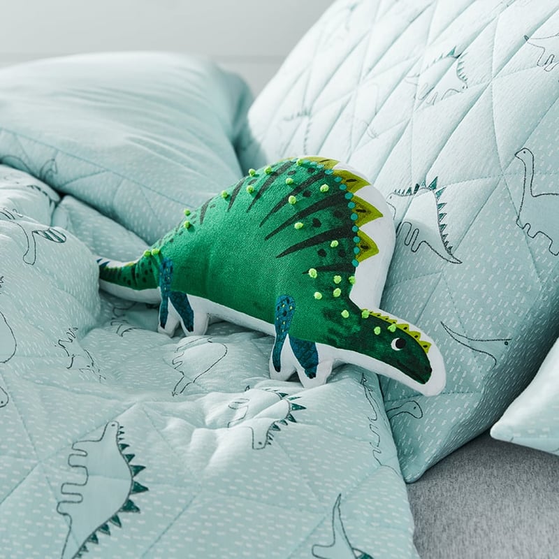 Dino Bamboo Jersey Blue Quilt Cover Set