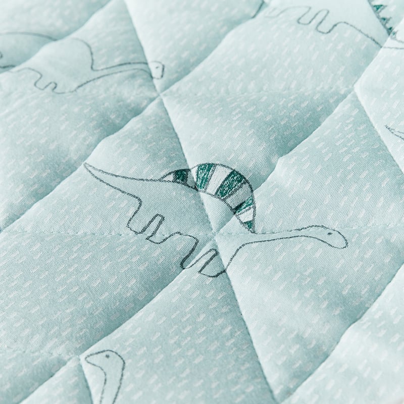 Dino Bamboo Jersey Blue Quilt Cover Set