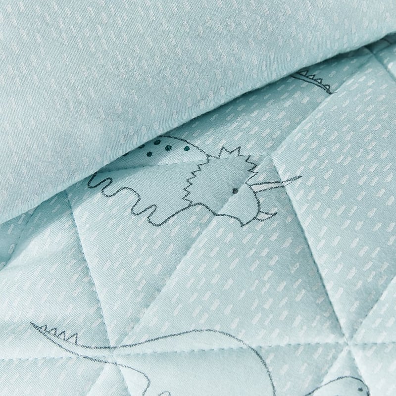 Dino Bamboo Jersey Blue Quilt Cover Set