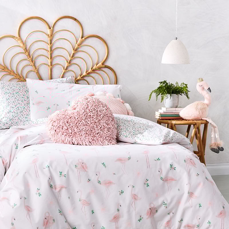 Pretty Flamingo Quilt Cover Set Pink