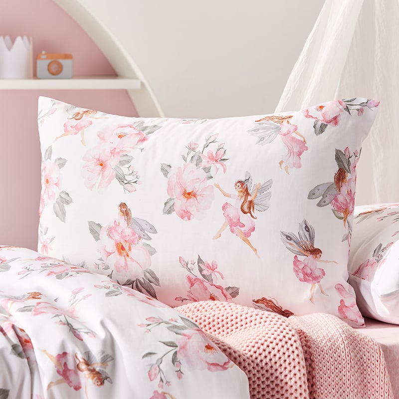 Fairy Rose Quilt Cover Set White