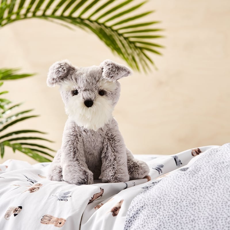 Woof Woof Quilt Cover Set White