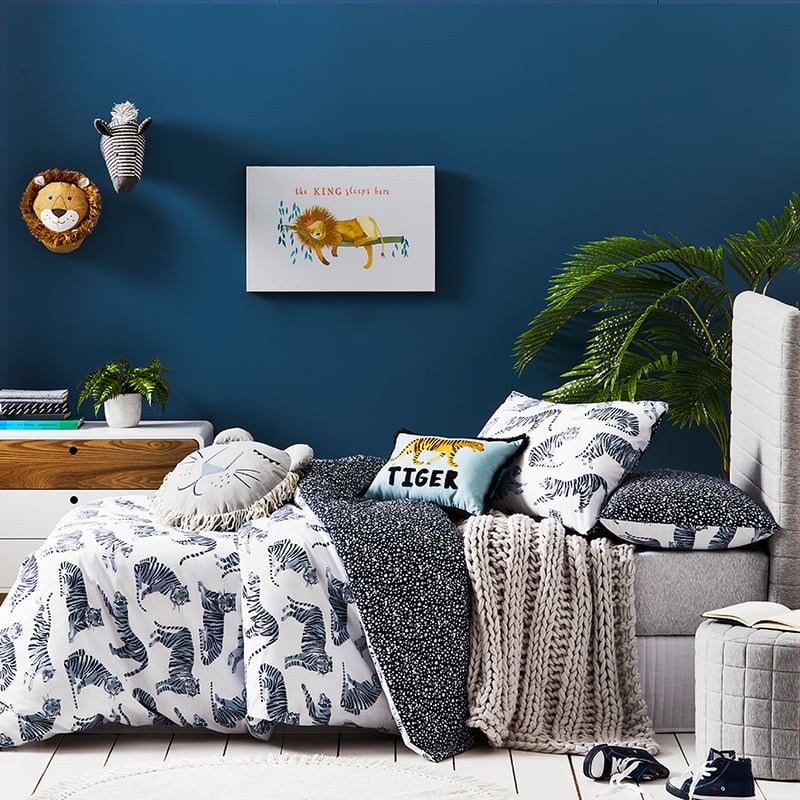 Tiger Time Stonewash Navy Quilt Cover Set