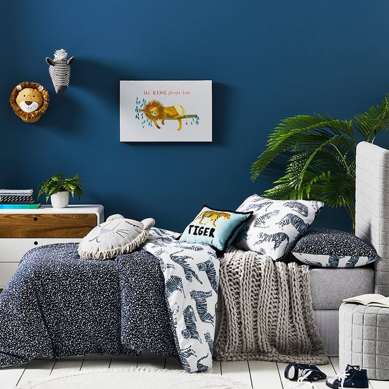 Tiger Time Stonewash Navy Quilt Cover Set