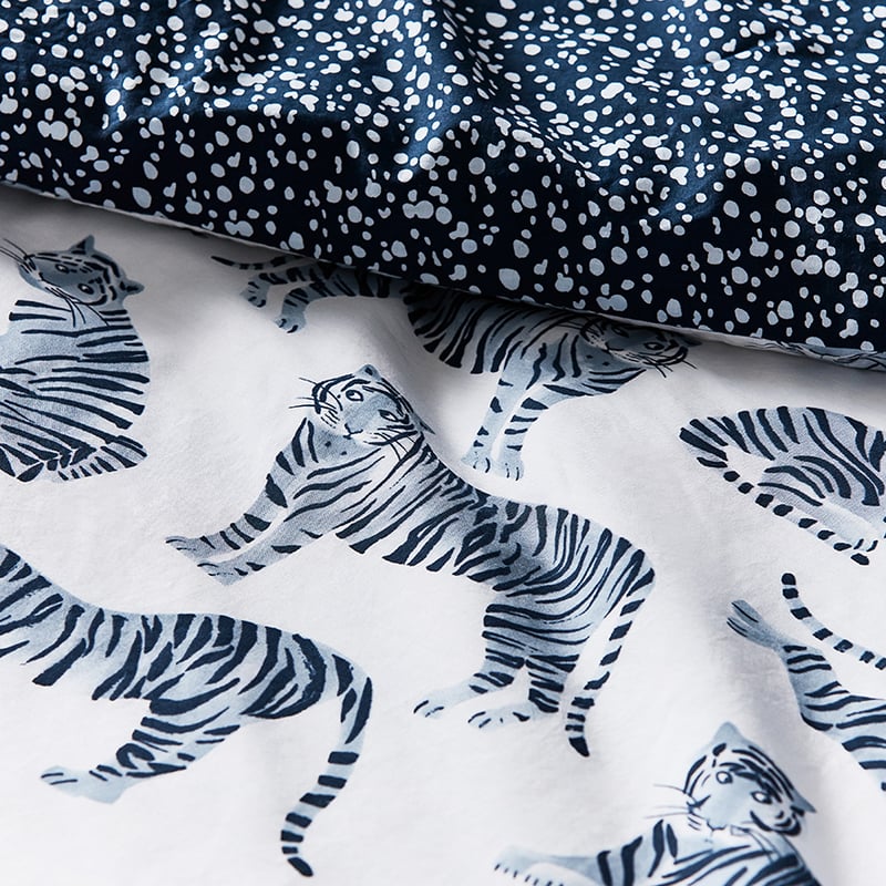 Tiger Time Stonewash Navy Quilt Cover Set
