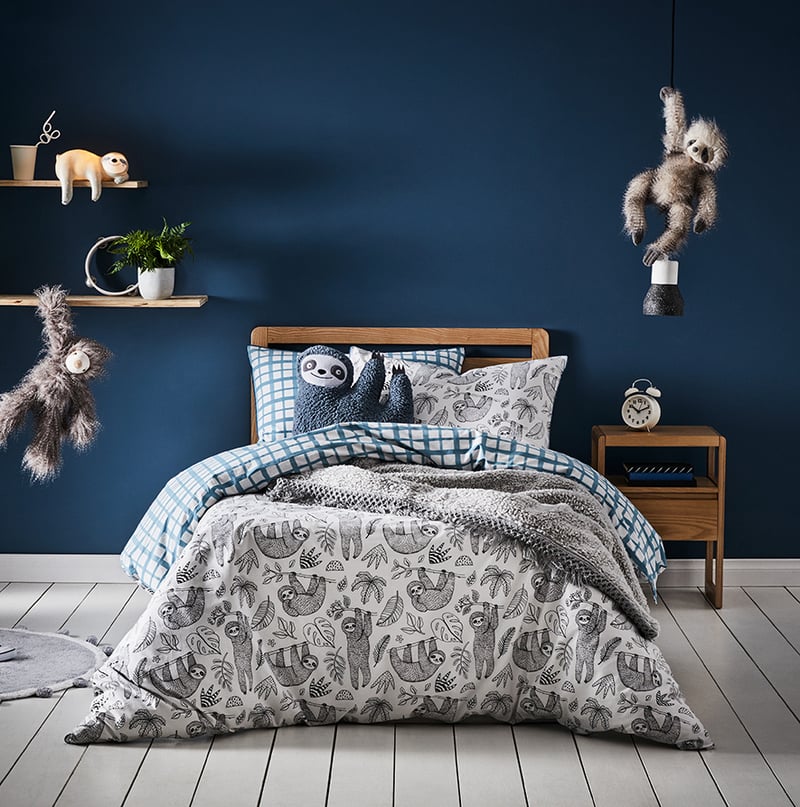 Smiley Sloth Quilt Cover Set