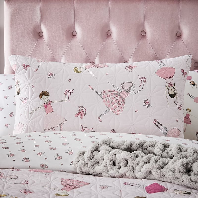 Anna Ballerina Quilted Pink Quilt Cover Set