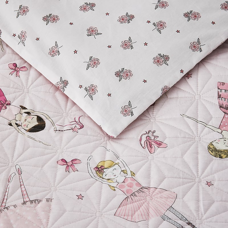 Anna Ballerina Quilted Pink Quilt Cover Set