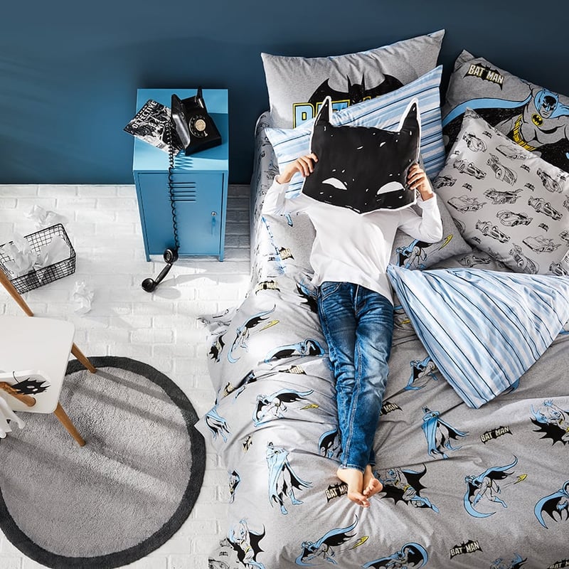 Vintage Batman Light Grey Quilt Cover Set
