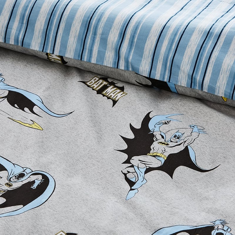 Vintage Batman Light Grey Quilt Cover Set