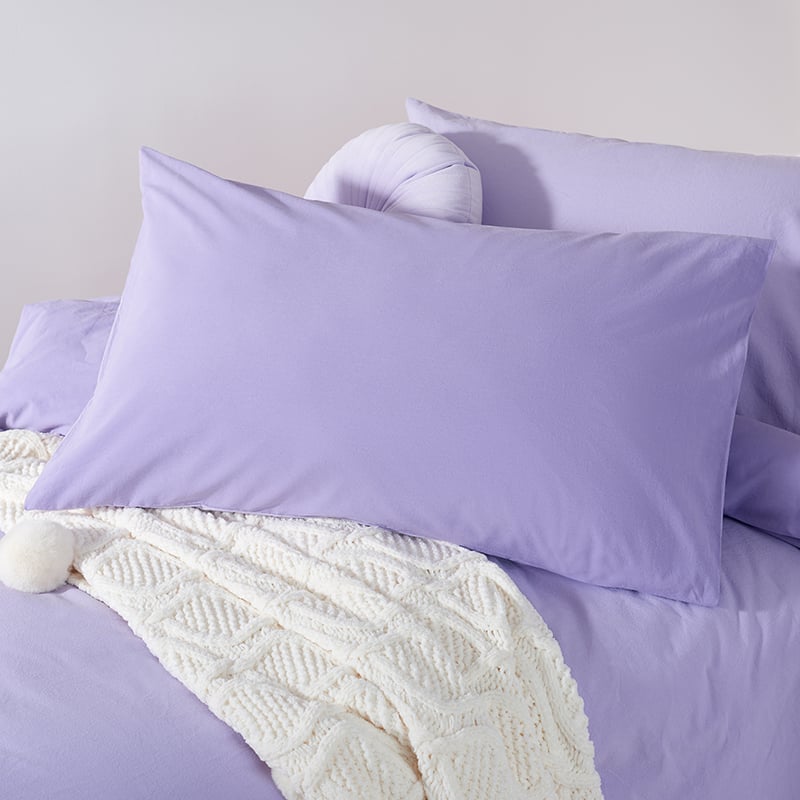 Stonewashed Cotton Lilac Quilt Cover Set