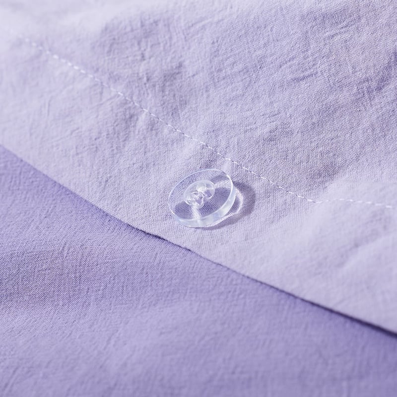 Stonewashed Cotton Lilac Quilt Cover Set