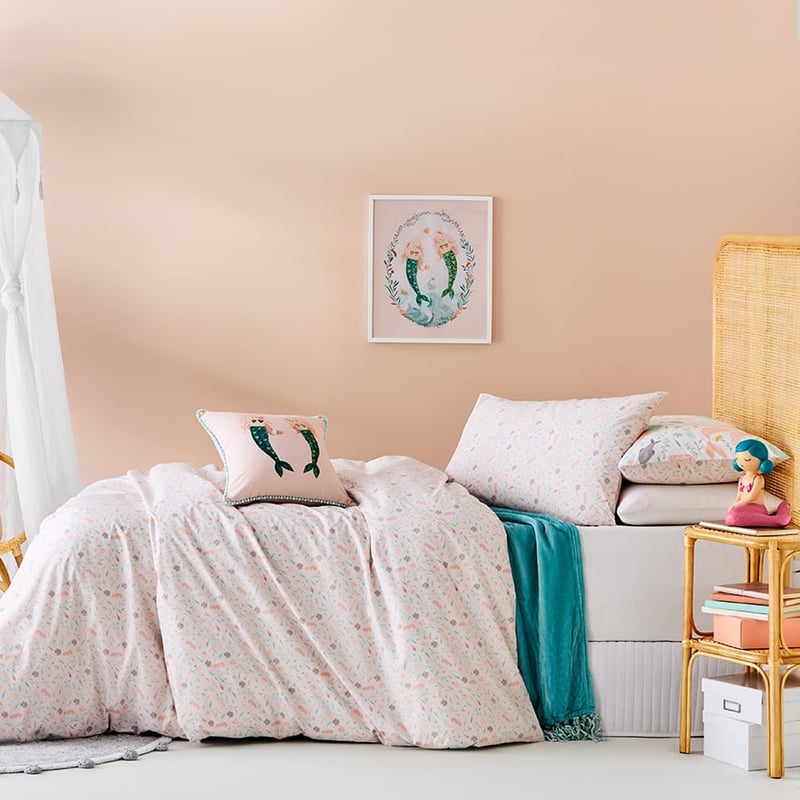 Mermaid Paradise White Quilt Cover Set