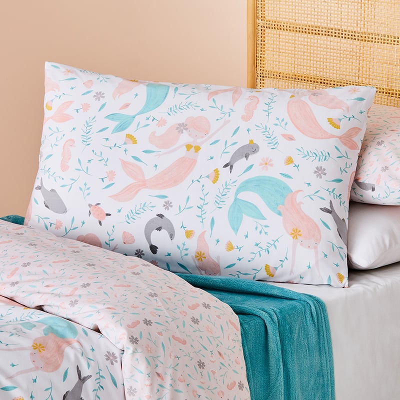 Mermaid Paradise White Quilt Cover Set