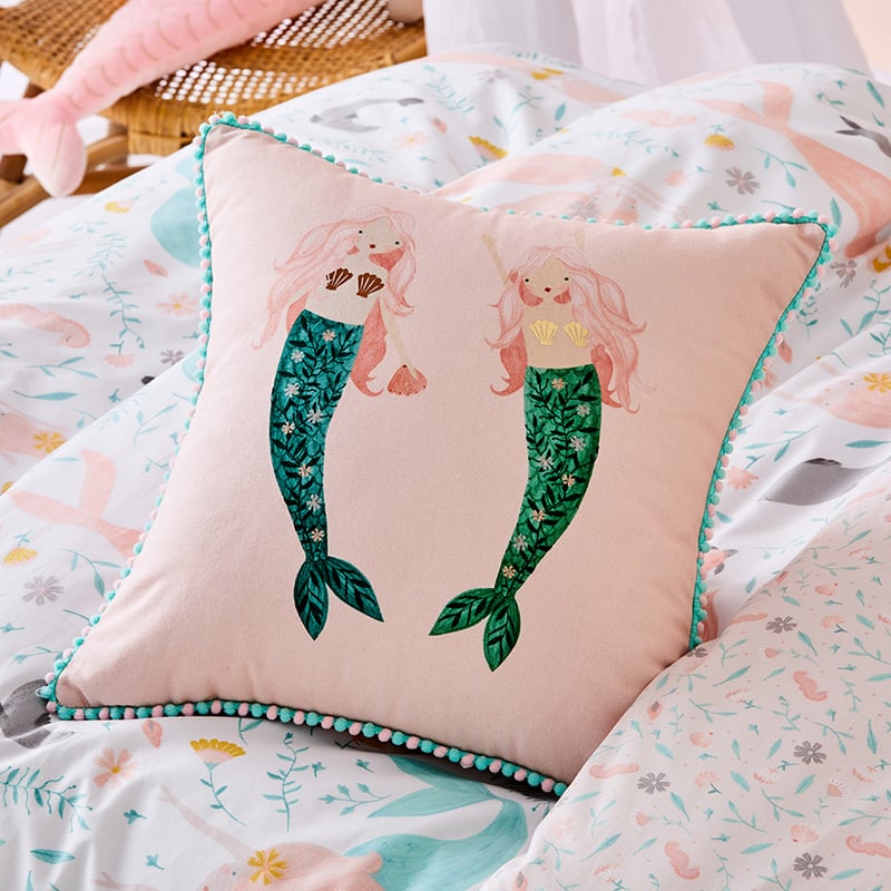Mermaid Paradise White Quilt Cover Set