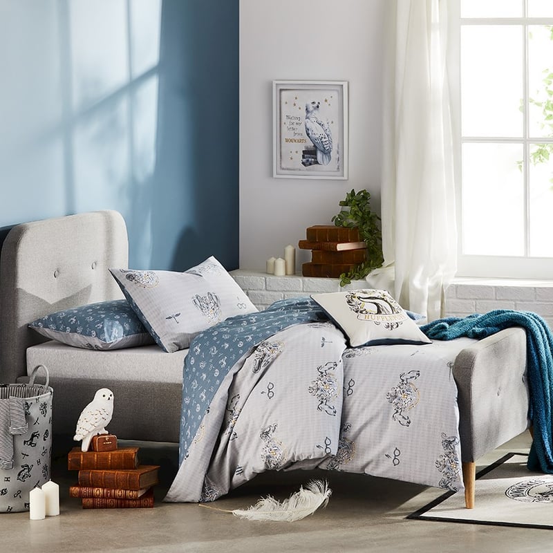 Harry Potter Crest Blue Silver Quilt Cover Set