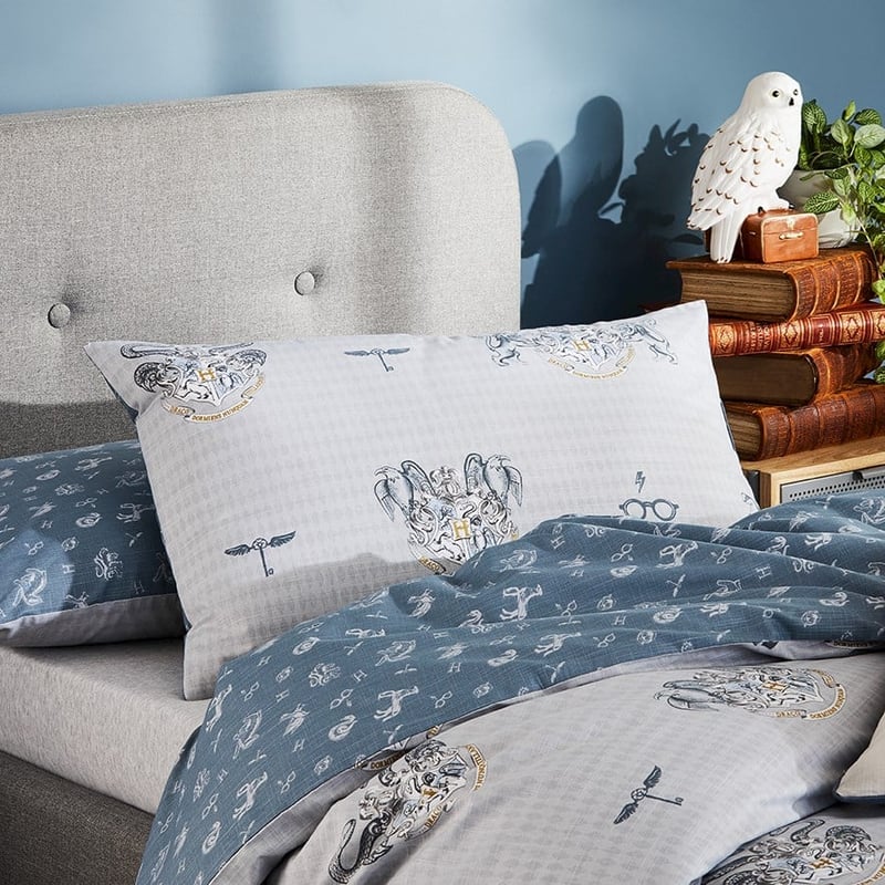Harry Potter Crest Blue Silver Quilt Cover Set